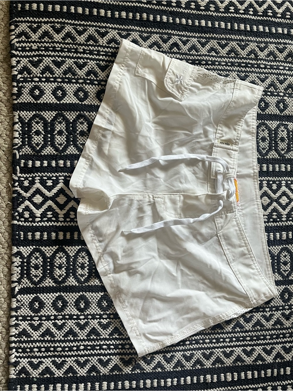 raya sun White Athletic Drawstring Shorts